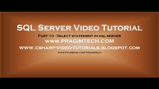 Select statement in sql server  Part 10 [upl. by Yehudi958]