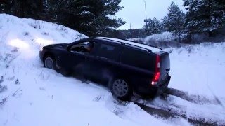 Volvo V70 D5 AWD test on snow HALDEX work [upl. by Manlove]