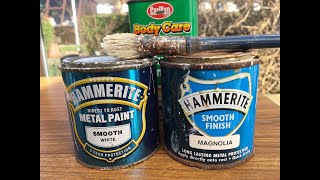 Painting Rusty Steelwork with Hammerite [upl. by Les]