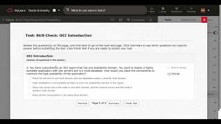 OCI Introduction Skill Check  Oracle Cloud Infrastructure Foundations  Oracle University [upl. by Otero]