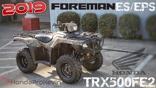 2019 Honda Foreman 500 ES  EPS ATV Walkaround  TRX500FE2 FourTrax 4X4 Camo [upl. by Iona]