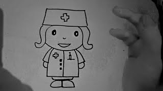 How To Draw A Nurse  Nurse Easy And Simple Draw Tutorial [upl. by Hilleary]