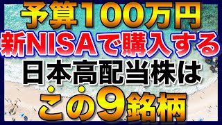 【高配当株】予算100万円で購入するなら、この9銘柄【新NISA】【初心者】 [upl. by Dremann]