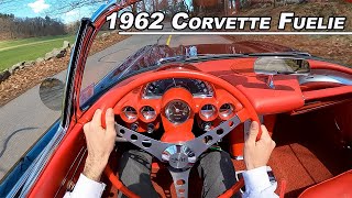 Driving The 1962 Chevrolet C1 Corvette Fuelie  Fuel Injected 327 Hot Rod POV Binaural Audio [upl. by Jessee]