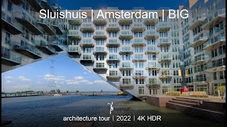 Sluishuis  Amsterdam  BIG  Barcode Architects  Modern architecture tour  walking tour  4K HDR [upl. by Netsrejk]