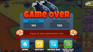 BTD6 Ranked Phayze Failed Run  Too Spicy [upl. by Adrianna]