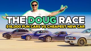 Drag Race Fun Cars vs Cheapest New Car in America [upl. by Jacquenetta]