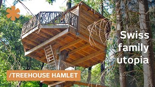 Buys 14thC Pyrenees home builds treehouse village around [upl. by Aseyt]