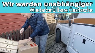 Eine Gastankflasche für unser Wohnmobil zum LPG tanken [upl. by Anerehs]