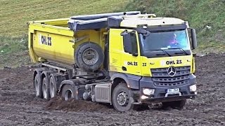 Power in mud  Mercedes Arocs with trailer [upl. by Asetal167]