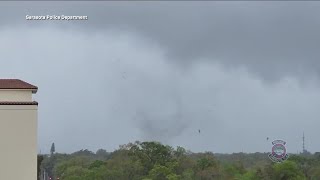 VIDEO EF1 tornado damages industrial building in Sarasota [upl. by Hollister]