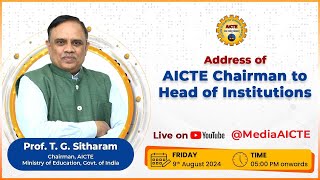 Address of AICTE Chairman to Heads of Institutions [upl. by Satsok602]