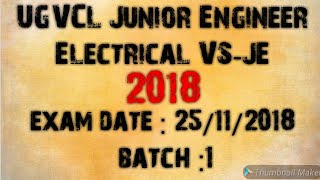 UGVCL Junior Engineer VSJE 2018  Full paper Solution  Batch 1 [upl. by Aninad698]