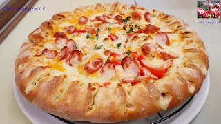 Không cần Nhồi Bột Cách làm Bánh Pizza Đế giòn thơm ngon Bánh Sinh Nhật by Vanh Khuyen [upl. by Haldes59]