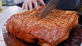 Tasty！Crispy Roast Pork Belly Crispy Pork Skins Making  酥脆爆皮！脆皮燒肉製作 [upl. by Gitlow]