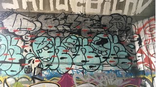 London Graffiti OKER TEACH GSD Throw ups [upl. by Anawik]