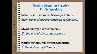 Swahili Speaking Practise 52 Common Phrases for Public Speaking [upl. by Hannasus]