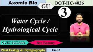 Water cycle Hydrological cycle Bsc Botany 4th sem GU Plant ecology amp Phytogeography Axomia Bio [upl. by Nauqal]