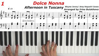 DOLCE NONNA Afternoon in Tuscany Beautiful Italian Piano Music Sheets Score Free Tutorial Ноты Easy [upl. by Colley370]