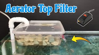 Aerator top filter DIY  Aerator airlift filter DIY  Aquarium filter DIY [upl. by Dryfoos504]