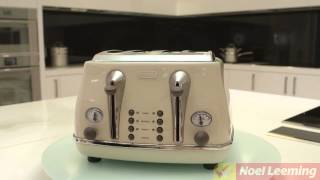 Delonghi Icona Vintage 4 Slice Toaster white  Demonstration [upl. by Cresa]