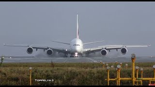 Airbus a380 landing This Is What Professionals pilots Do on wet runway [upl. by Papst]