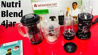 WonderChef Nutri Blend 4jar Review  Nutri Blender Ckm Mixer Grinder  Small Juicer Mixer amp Chopper [upl. by Assert]