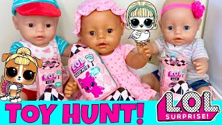 🔎LOL Surprise Toys Scavenger Hunt With Baby Born Twins  Skye amp Caden 🙀 [upl. by Lavery]