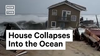 Severe Flooding Causes Homes in Outer Banks to Collapse [upl. by Nudd]