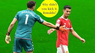 Emiliano Martinez Challenged Ronaldo to take penalty amp Trolls United I Bruno Fernandes penalty miss [upl. by Jedd]