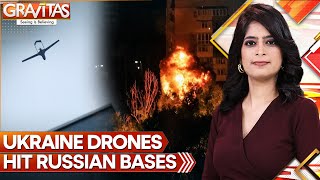 RussiaUkraine war Ukraines biggest drone attack against Russia  Gravitas [upl. by Yecram]