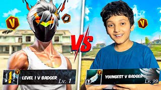 Level 1 V Badger 🥵 vs Youngest V Badger 💀 in Free Fire 🔥🔥 [upl. by Male]