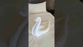 How to make towel folding swantowel folding artdiyviralshort [upl. by Leirza]