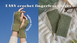 Quick  Easy crochet fingerless gloves that can be made in 5 hours or less [upl. by Vickey]