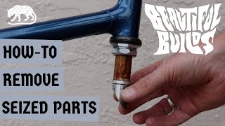 How To Remove Seized Parts  Vintage MTB Restoration  Beautiful Builds [upl. by Analihp540]