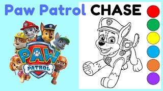 Coloring CHASE from Paw Patrol Movie  Colouring Pages  pawpatrol cartoon [upl. by Delores]