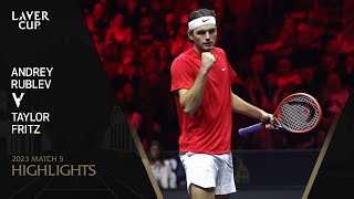 Andrey Rublev v Taylor Fritz Highlights  Laver Cup 2023 Match 5 [upl. by Siulegroj]