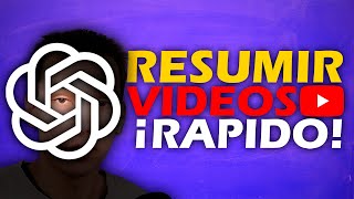 Resumir Videos YouTube Con ChatGPT  Transcribir video a texto [upl. by Wahkuna]