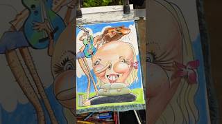 🎶🎵🎶 caricature funny streetart waikiki [upl. by Kenrick]