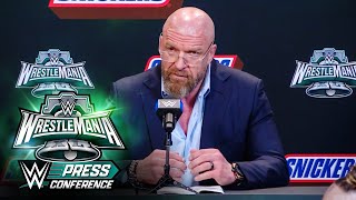 Triple H elaborates on The Rocks performance WrestleMania XL Saturday Press Conference [upl. by Ynej688]