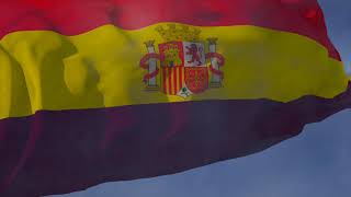 Waving flag and National Anthem of the Second Spanish Republic historical Himno de Riego [upl. by Notsahc]