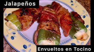 Jalapeños Rellenos de QUESO Envueltos en TOCINO  ✅ recetasfacilesyrapidas [upl. by Brelje]