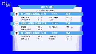 St Lawrence College 1st XI v Simon Langton School 1st XI [upl. by Airamzul]