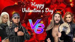 The Miz and Maryse VS Seth quotFREAKINquot Rollins and Becky Lynch  Valentines Day Mixed Tag Match [upl. by Sucramat]