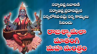 Raja shyamala Mantra Mathangi Maha Mantra Mathangi [upl. by Cornia]