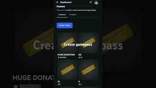 How to create pls donate gamepass 👈🏻 roblox gamepass plsdonate plsdonatehazem plsdonateroblox [upl. by Cymbre183]