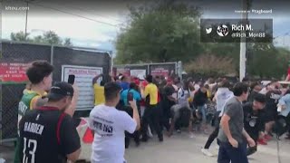 Crowd swarms to get past gates at NRG Park for Travis Scotts Astroworld festival [upl. by Walsh]