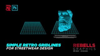 Simple Retro Gridlines for Streetwear  Photoshop Tutorial 2022 [upl. by Lynden]