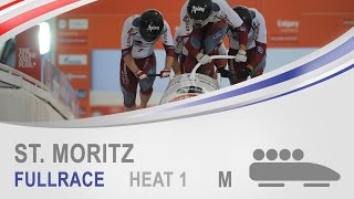 St Moritz  4Man Bobsleigh Heat 1 World Cup Tour 20142015  FIBT Official [upl. by Eilac]