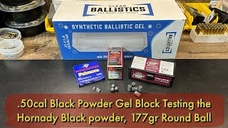 50cal Black Powder Ballistic Gel Block Testing Hornadys 490 Round Ball in Clear Ballistics Gel [upl. by Kela]